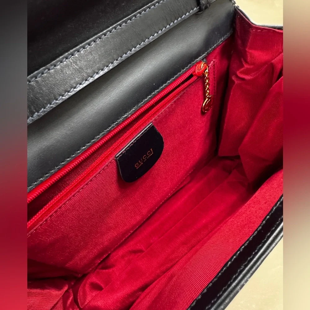 Gucci Vintage Black Leather Clutch/Shoulder Bag - Picture 12 of 17